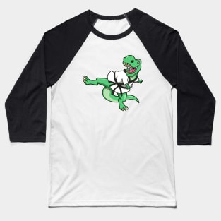 Cartoon TREX doing Hapkido Baseball T-Shirt